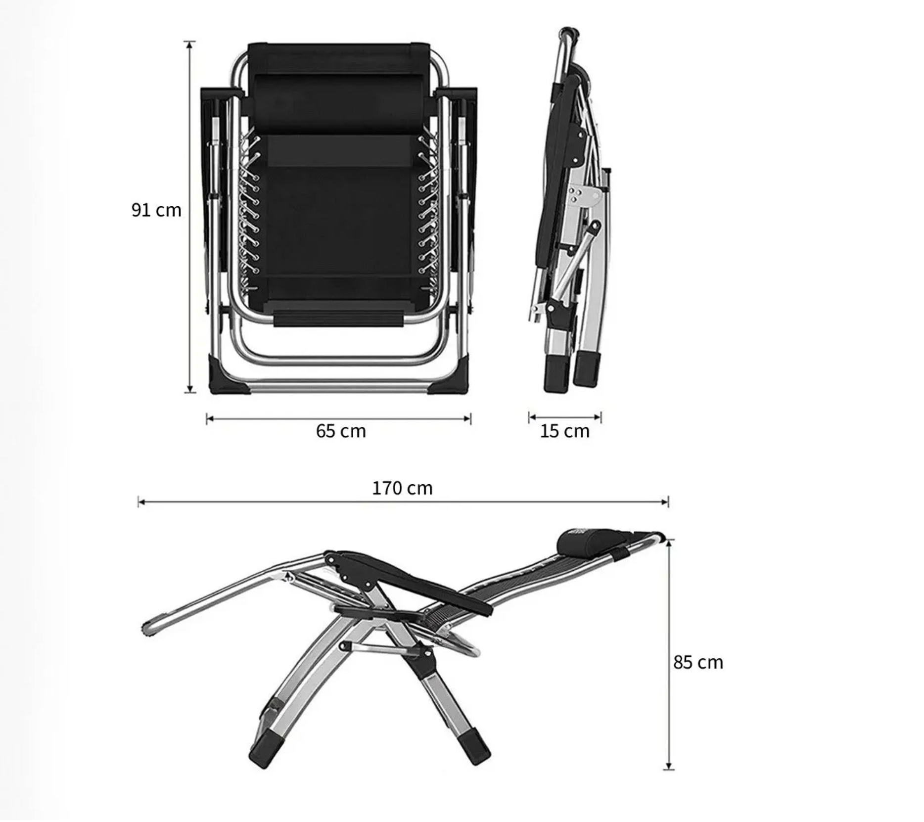 chaise de jardin inclinable