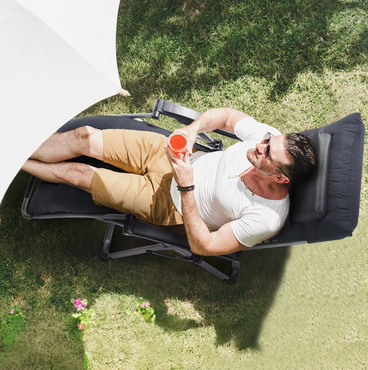 chaise de jardin inclinable